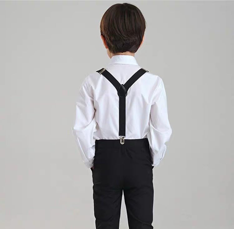 Vikodah Kids Suspenders Set for Boys Girls Toddlers Adjustable Elastic Belts with Bowtie Clips 2-10Y - Image 3